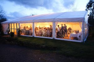 clear span marquee with panoramic windows