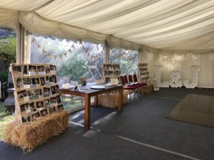 decorated wedding marquee