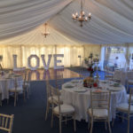 lined framed marquee wedding chandelier