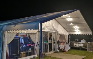 9m Marquee with canopy and french doors